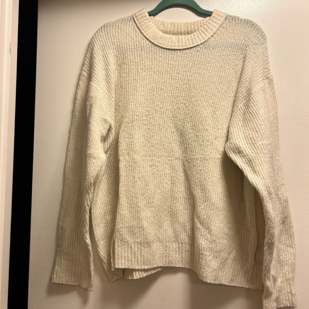 American Eagle Outfitters Cream Knit Pullover